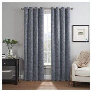Eclipse Absolute Zero 100% Blackout Grommet Panel Curtains 50"×84"  Dean Indigo